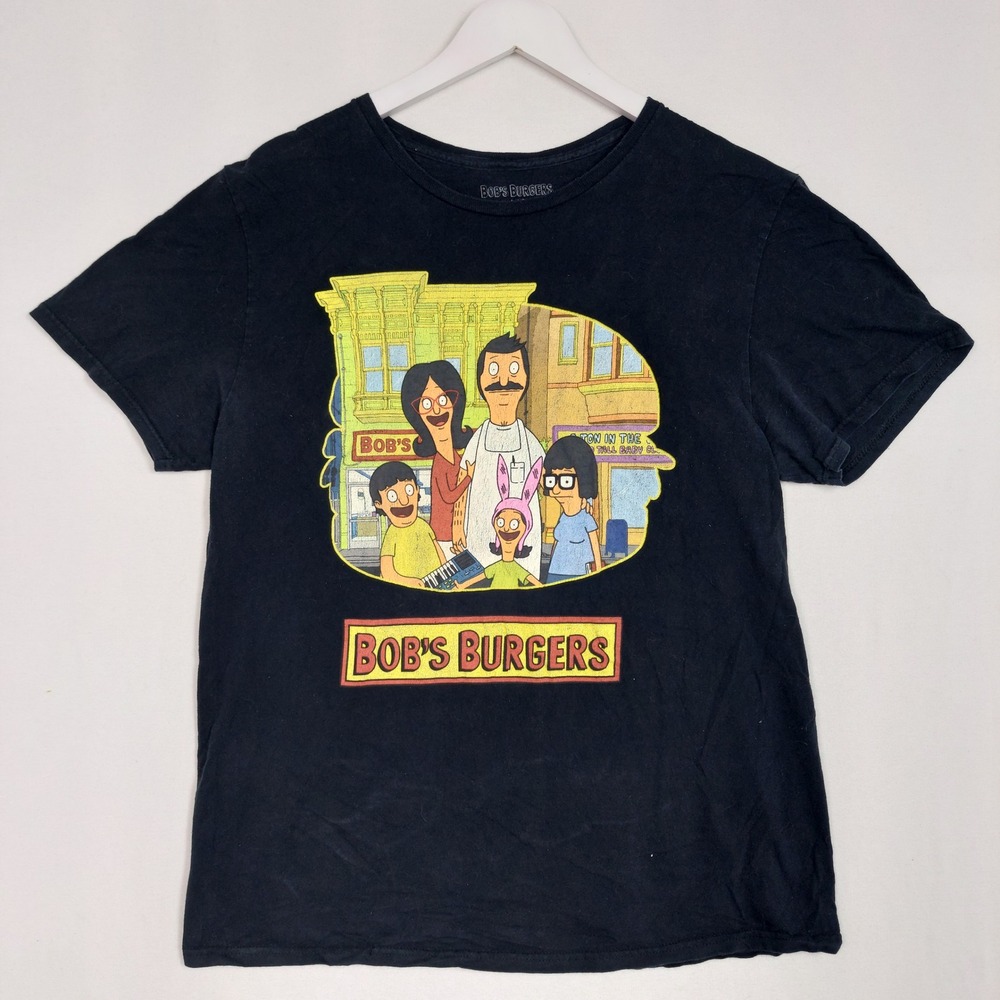 Bobs Burgers Belcher Family Graphic T-Shirt Black Size Large 20th Television